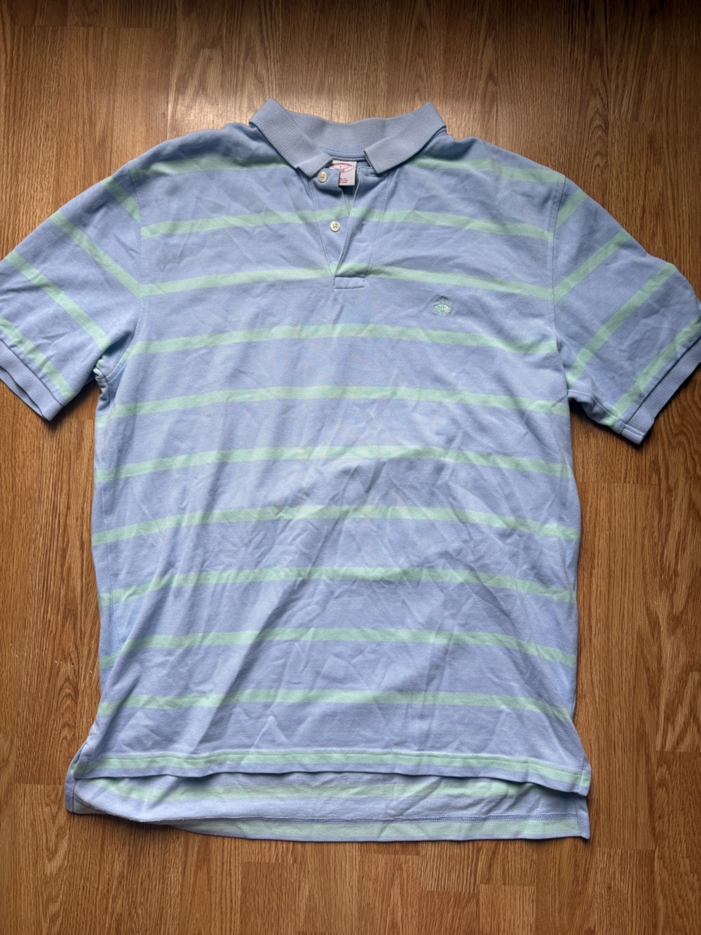 Brooks brothers 346 polo shirt stripes cotton light stain size L